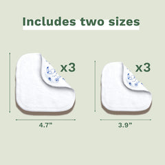 100% GOTS pamut újrafelhasználható test- és sminkpelenkák csecsemőknek és az egész családnak - Tisztítja a bőrt és felszívja a szennyeződéseket, érzékeny bőrre is alkalmas (6 csomag)