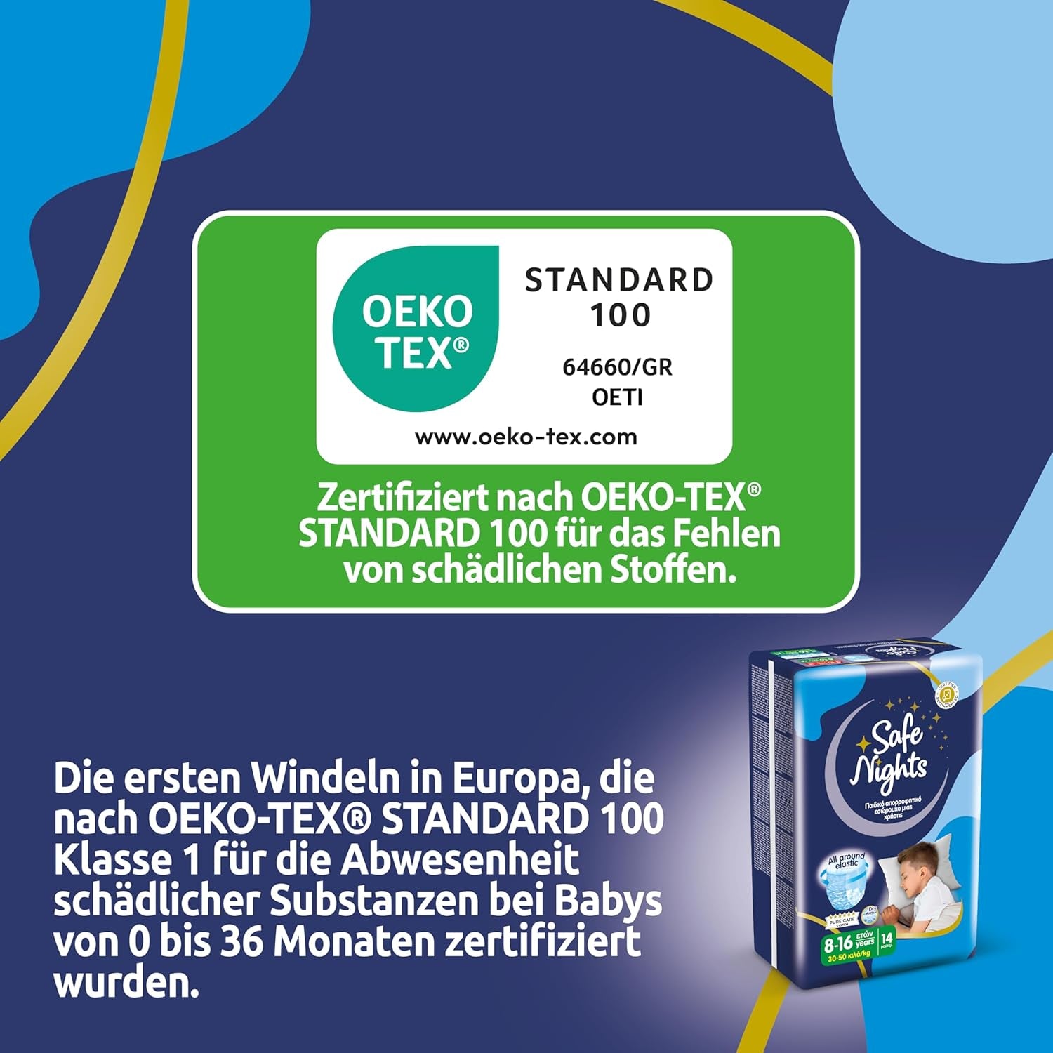 Safe Nights Boy, hálónadrág 8-16 éves korig (30-50 kg), 84 db