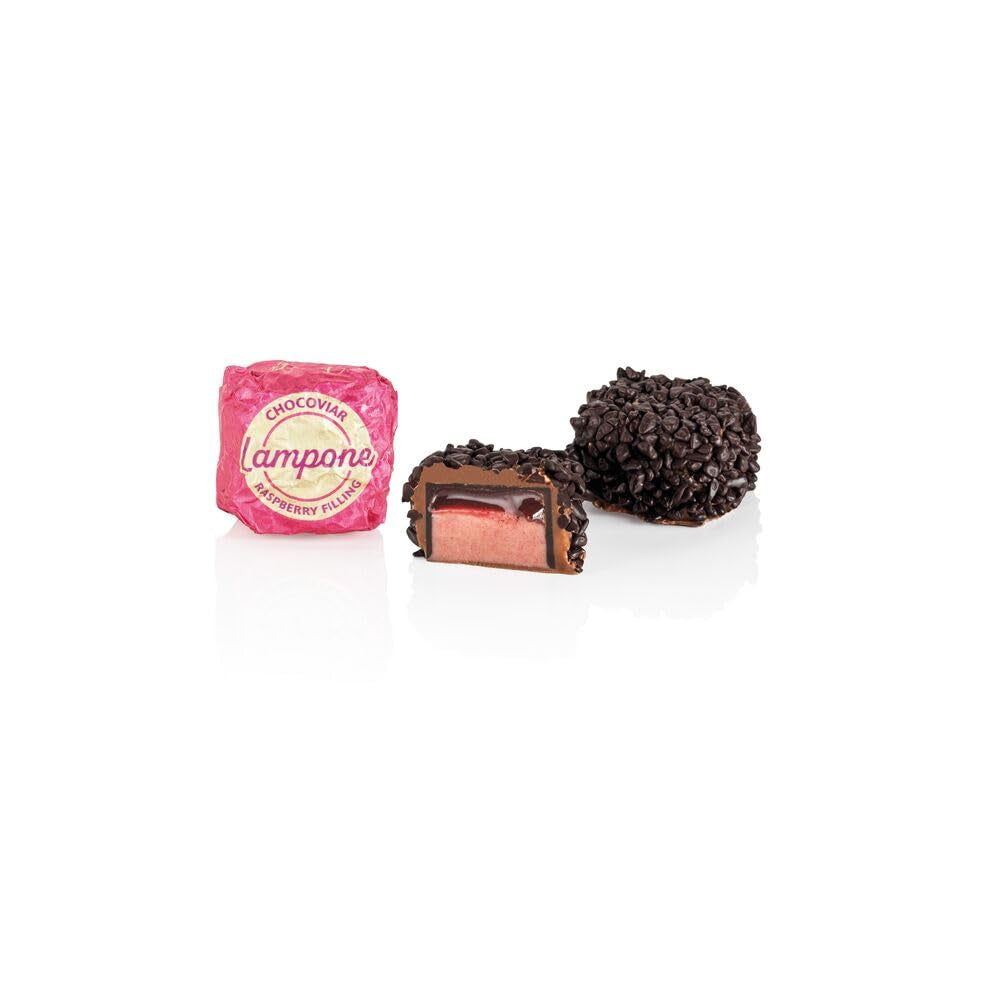 Venchi – Chocoviar Raspberry, praliné 1 kg-os tasakban, étcsokoládéval, gluténmentes, mesterséges színezék és tartósítószer nélkül