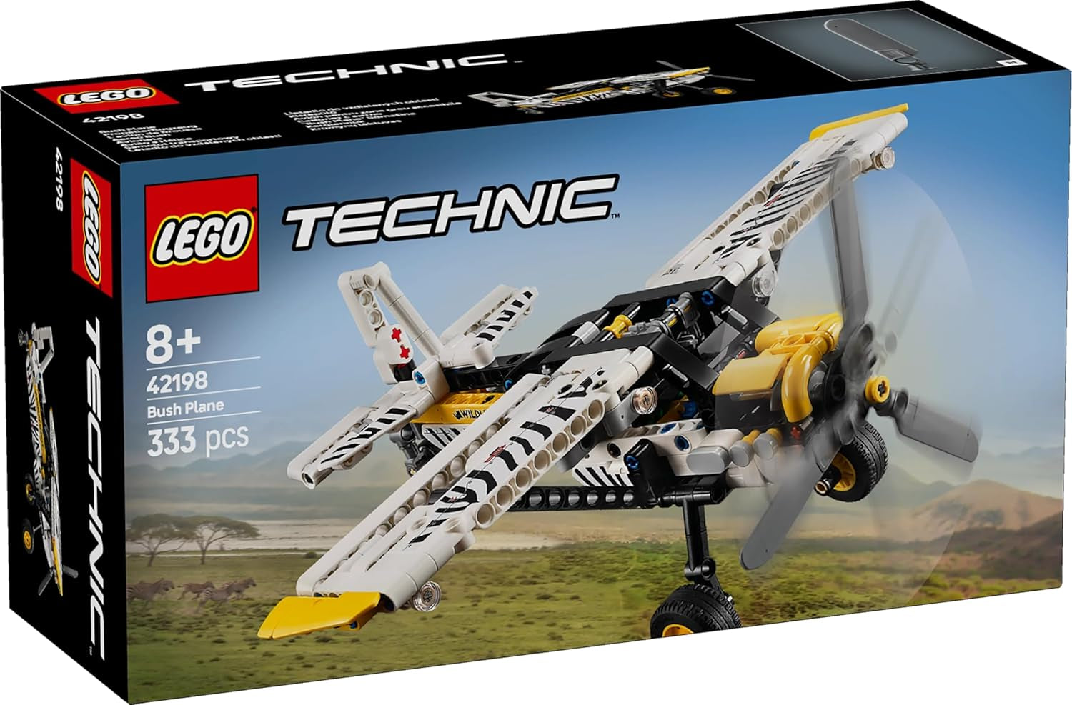 LEGO Technic propeller repülőgép építőjáték gyerekeknek Ajándék fiúknak és lányoknak 8 éves 4 hengeres dugattyús motorral forgó propeller repülőgép modell 42198 építőkészletek Besuche den LEGO-Store
