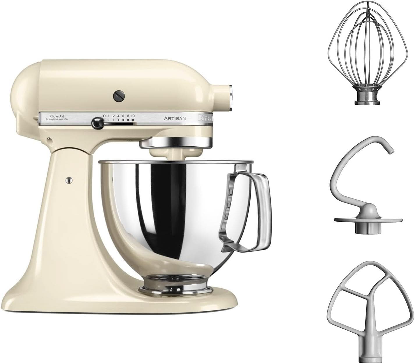 KitchenAid Artisan 5KSM125EER edénykeverő, 300 W, 4,8 literes Naty Shop krém