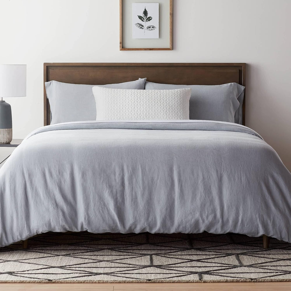 Pernă LUCID 40 X 80 cm cu umplutură hibridă din spumă de memorie mărunțită și microfibră - umplutură detașabilă, reglabilă - husă lavabilă - pentru dormit lateral, pe spate și pe burtă Perne standard Naty Shop