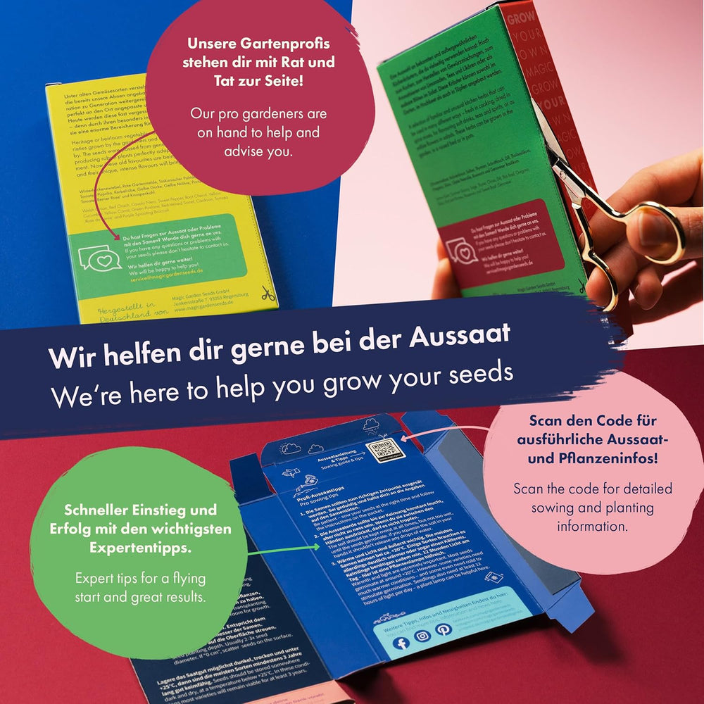 Szárított virágok - 10 fajta szabad beporzású virág - örök és gyönyörű - Magkészlet kezdőknek, kis ajándéknak vagy személyes használatra