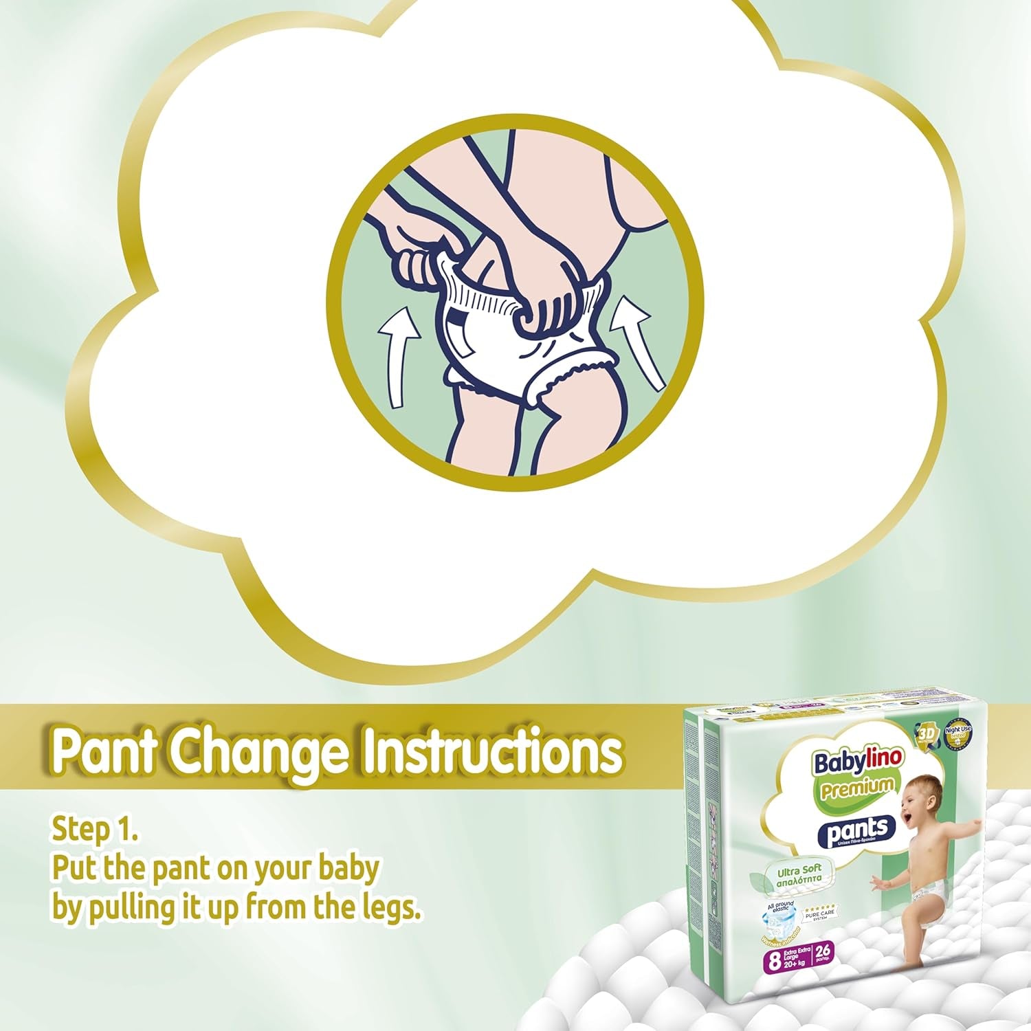 Prémium 8-as méretű nadrág Ultra-Soft szűrővel, XXL (20+ kg), 104 darab