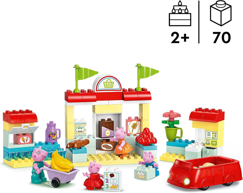 LEGO DUPLO 10434 Peppa szupermarket: kreatív oktatójáték és játékkészlet, ajándék fiúknak és lányoknak 2 éves kortól, ügyességre ösztönöz Építőkészletek Besuche den LEGO-Store