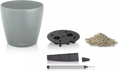 Jardinieră LECHUZA Classico Color ECO 60 Gri Închis | Jardinieră cu sistem de udare și indicator al nivelului apei | Fabricată din plastic 100% reciclat | Finisaj mat | Ø 60 x 55,5 cm | 18955