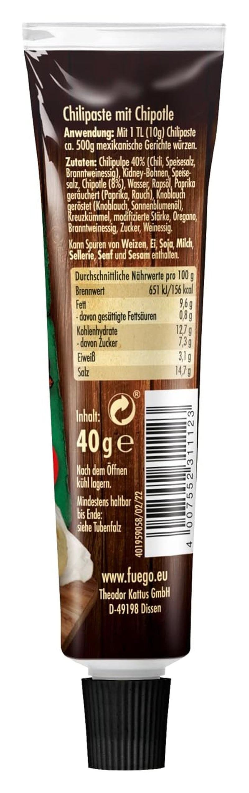 - Chipotle chili paszta, fűszeres mexikói ételek, Für 4 Anwendungen, vegán, 1 x 40 g