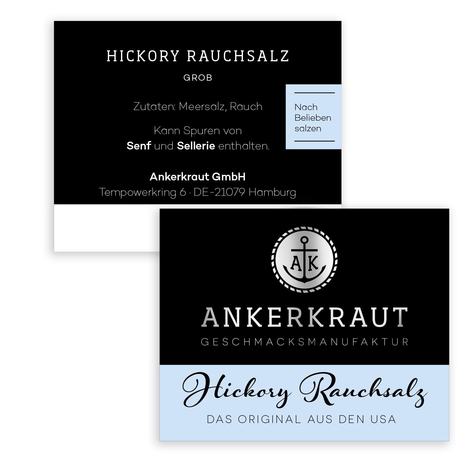 Ankerkraut Hickory Rauchsalz, echtes Rauchsalz aus den USA, 75 g im Korkenglas