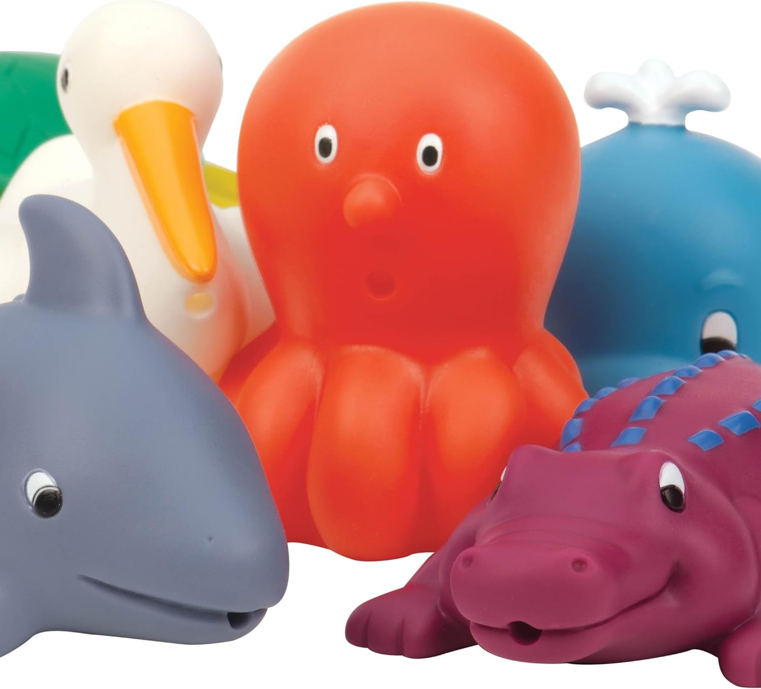 Battat 12-piese jucărie de baie jucărie pentru copii animale de apă pentru cadă - Bath Buddies pentru copii de la 10 luni - rață de jucărie pentru cadă și multe altele Jucarii Bebe Naty Shop