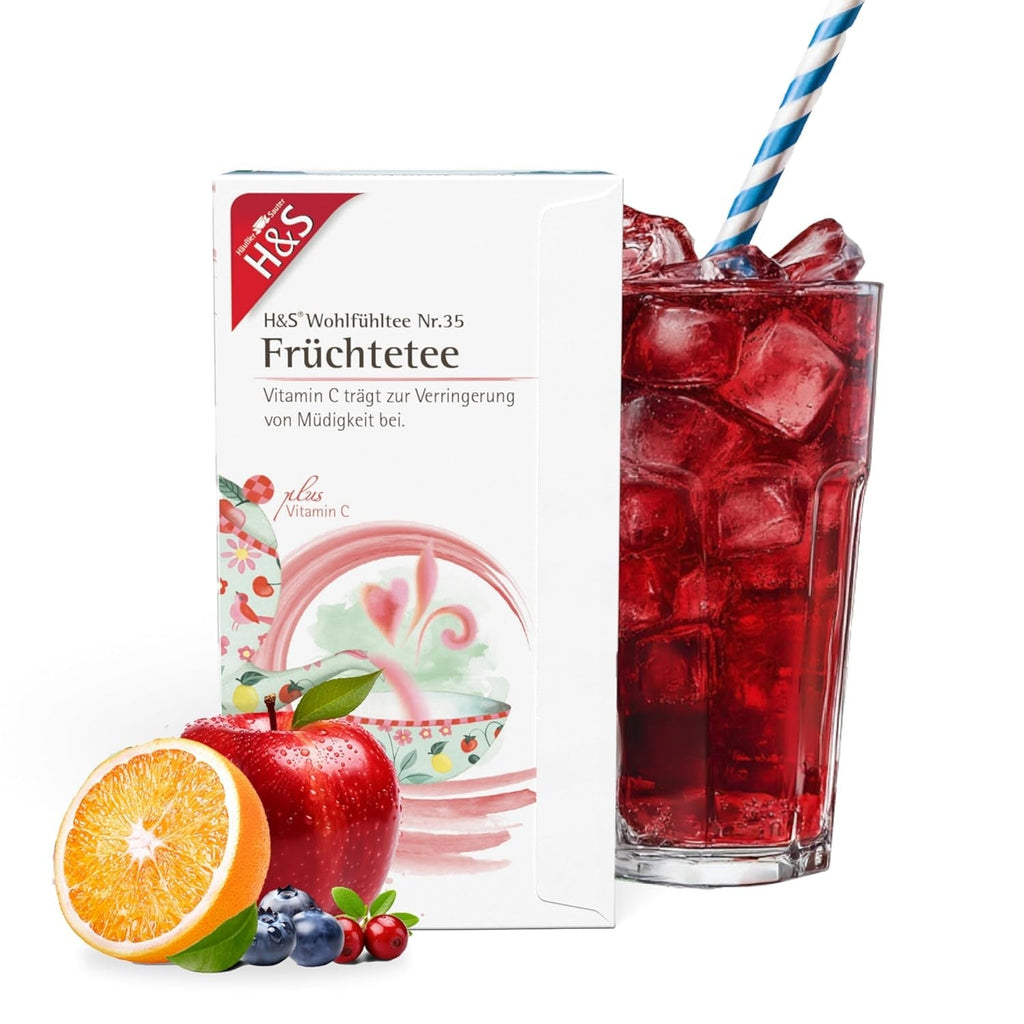H&amp;S Ceai de fructe cu vitamina C: amestec de ceai de fructe aromat și răcoritor, 20 x 2,7 g