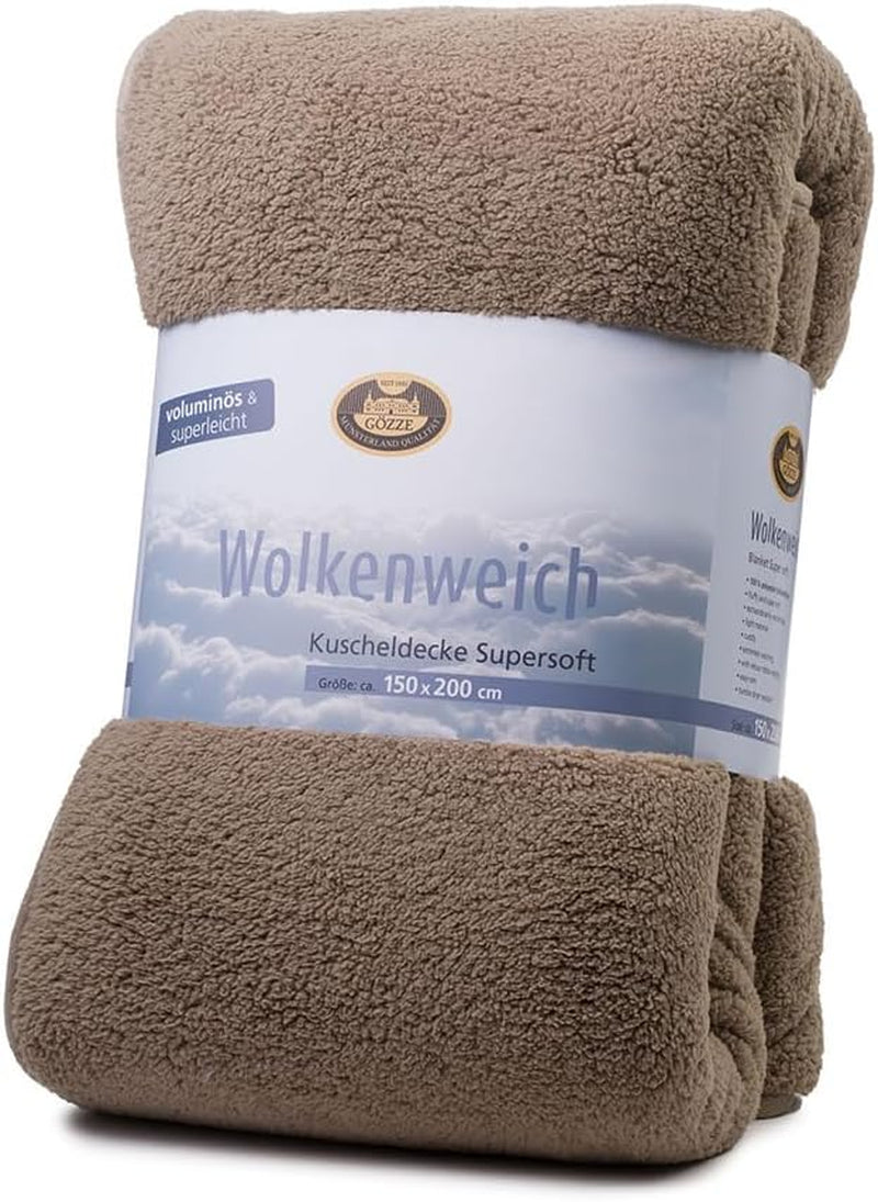 Gözze - Cloud puha bújós takaró, báránybőr utánzat, 100% poliészter (mikroszál), 150 X 200 cm - Camel Paplanok és paplanok Naty Shop Stone