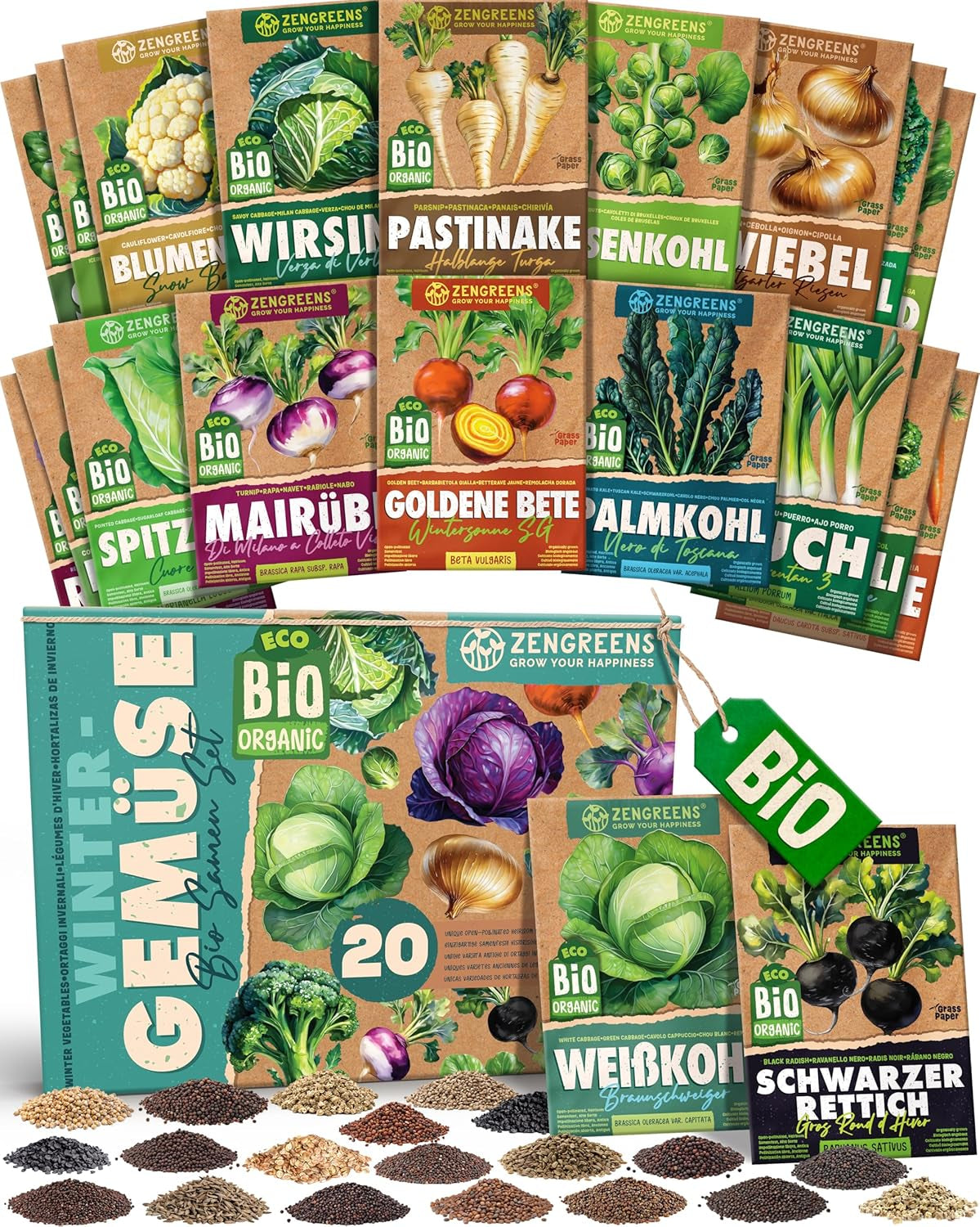 Bio bazsalikommagok 6-6 db-os készletben a könnyű termesztéshez kertben, erkélyen vagy emelt ágyásban - Vetőmagok - Palánták