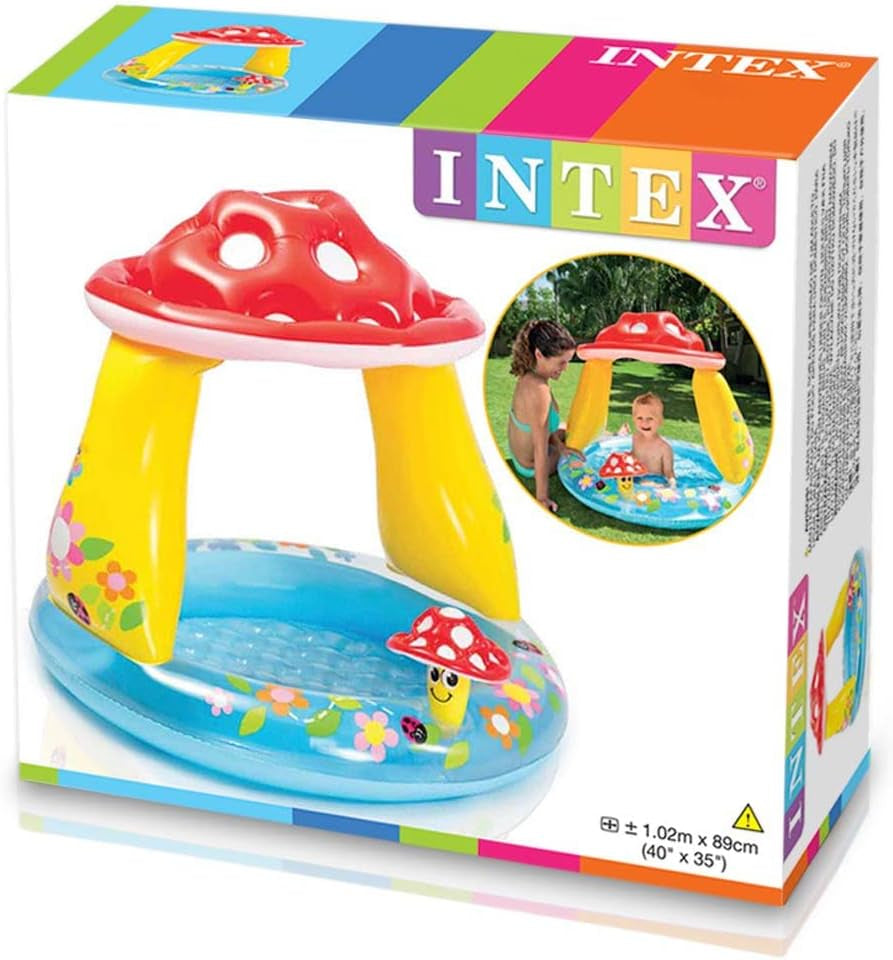 Intex 57114 NP - Felfújható medence babáknak, gomba típusú, bakelit, többszínű, 102x89 ​​cm