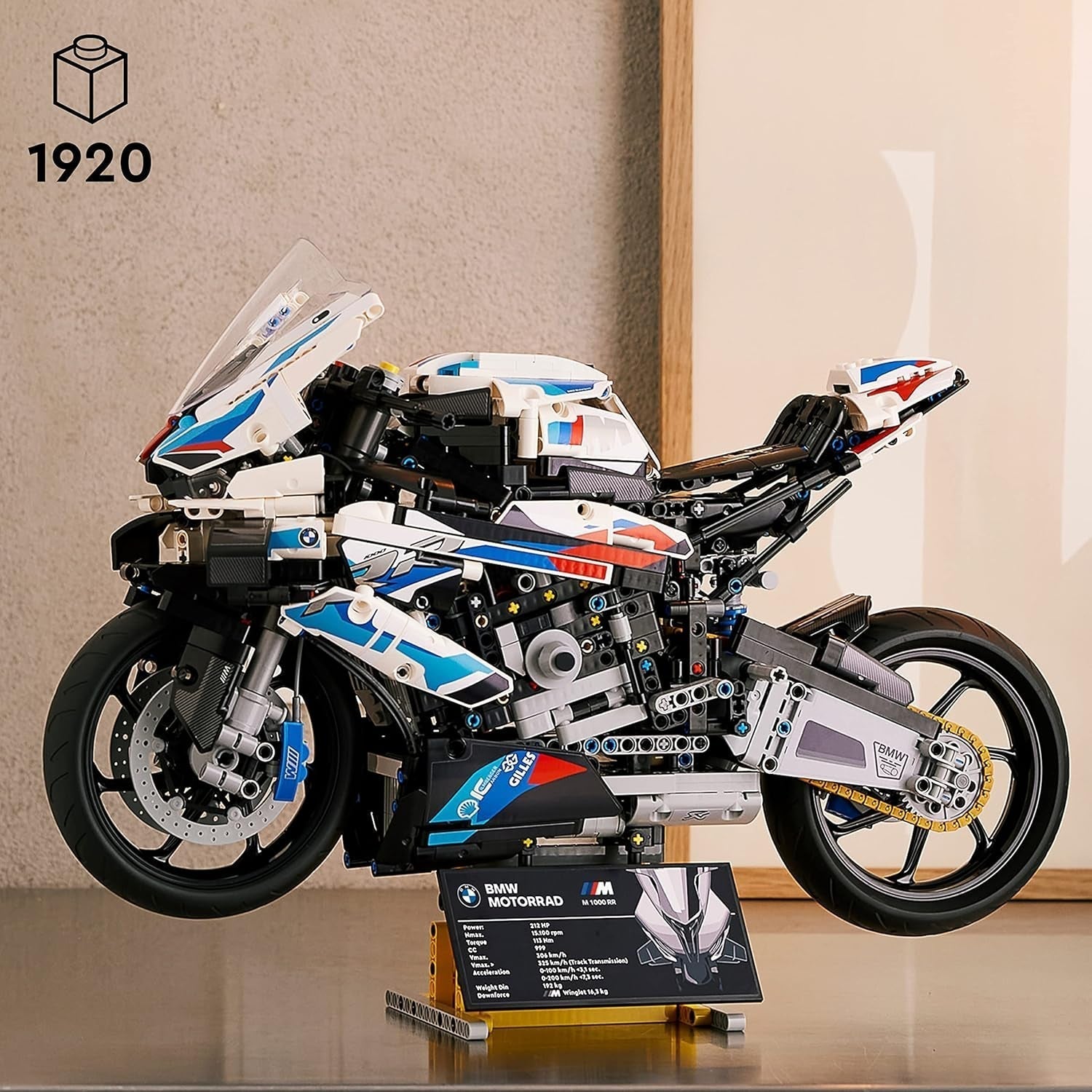 LEGO Technic BMW M 1000 RR motorkerékpár modell felnőtt modellkészlet készlet kézműves ajándék férfiaknak és nőknek otthoni vagy irodai dekorációhoz 42130 Építőkészletek Besuche den LEGO-Store