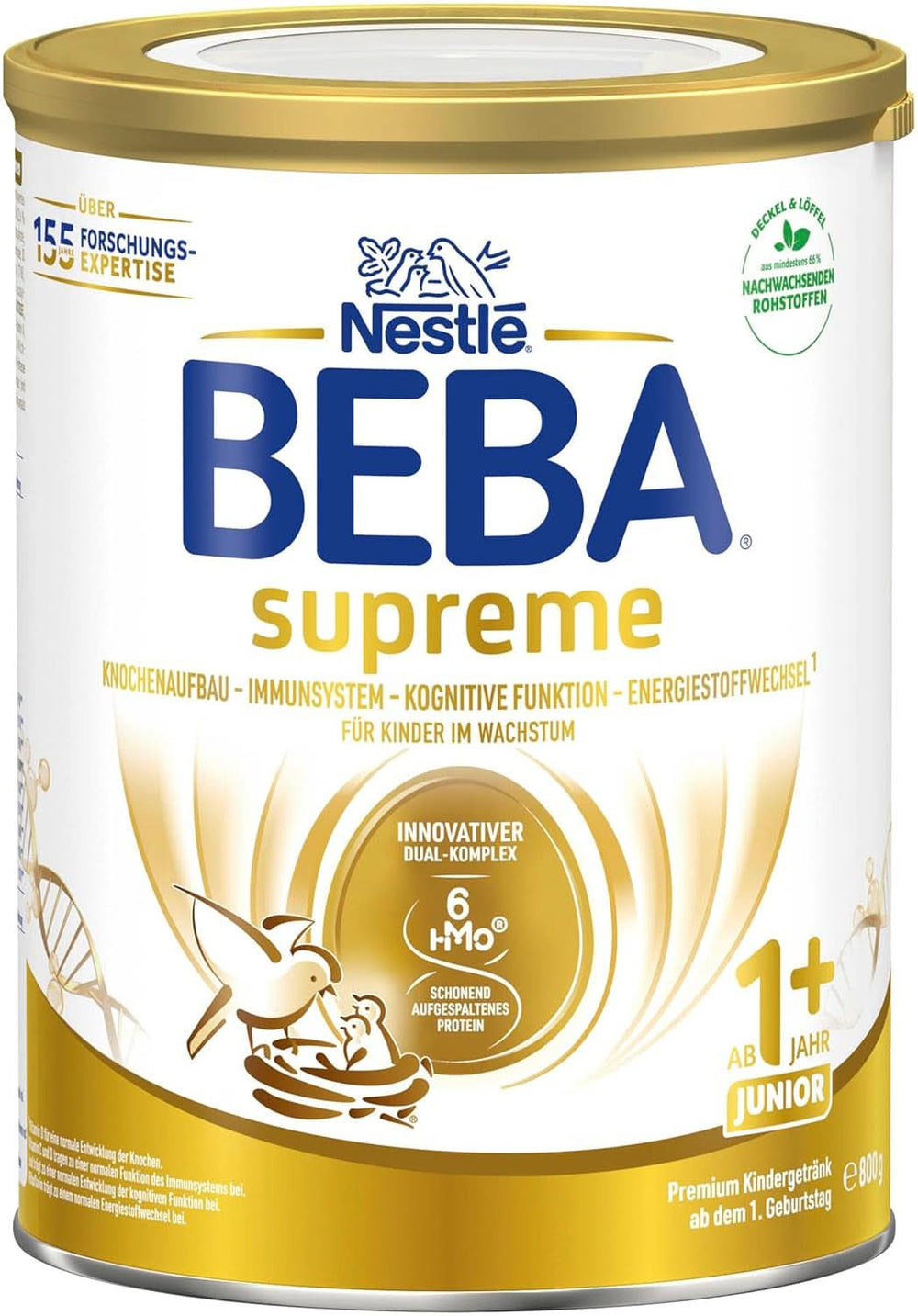 Gyerekital BEBA SUPREME Junior 1+ 1 éves kortól, étel gyerekeknek 6 HMO komplexszel, csak laktóz, pálmaolaj nélkül, kiszerelés 6 (6 x 800 g) Anya és Gyermek Naty Shop