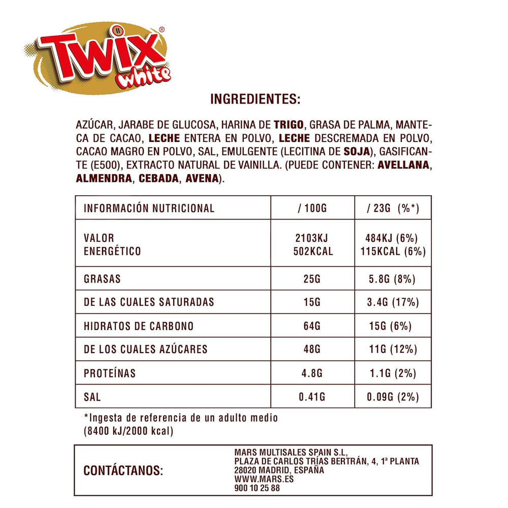 Twix fehér csokoládészeletek | Karamell, Keksz, Fehér csokoládé | Csokoládé Multi Pack | 5 rúd (5 x 46 g) (5 db-os csomag)