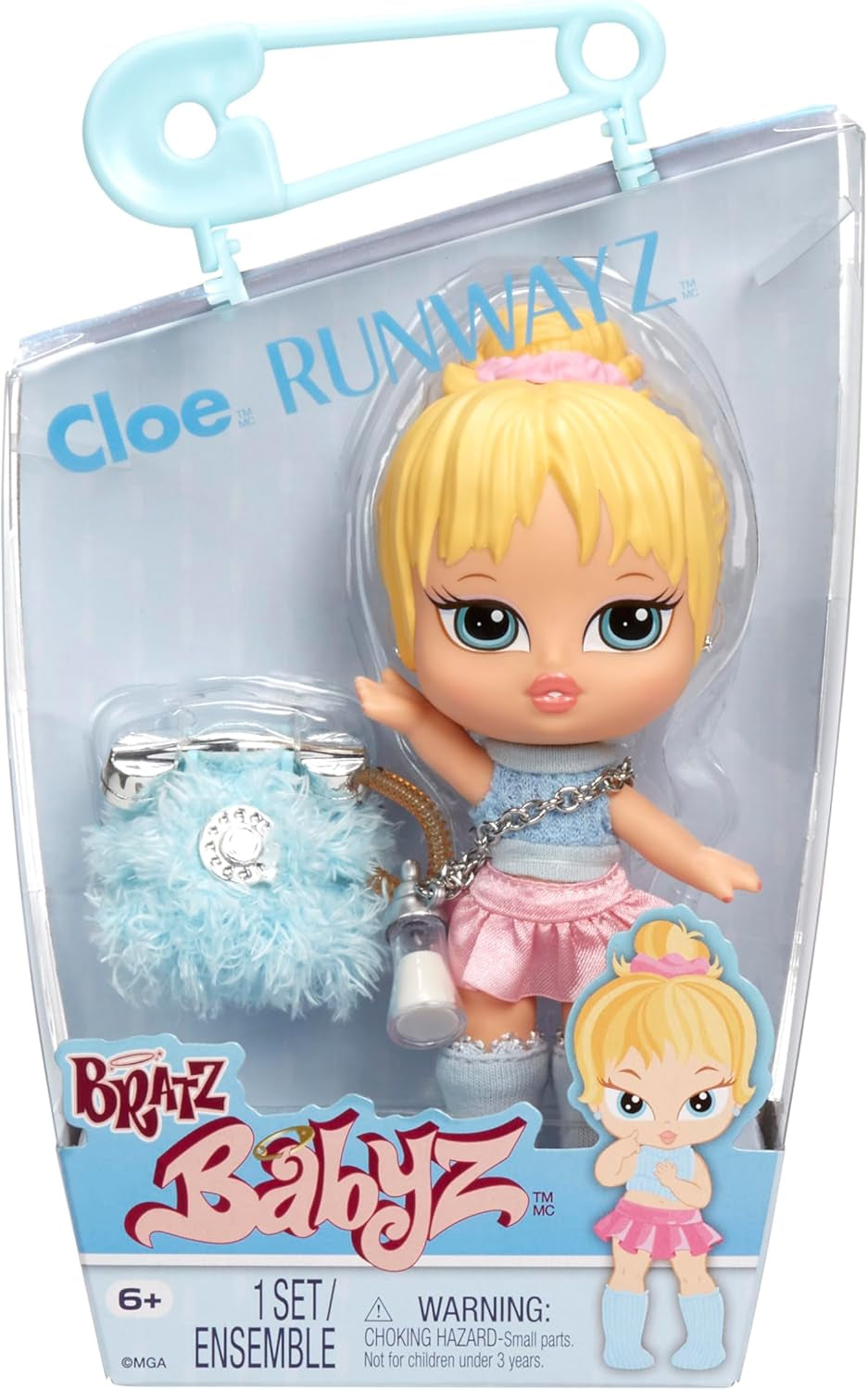 Bratz Babyz Runwayz Doll - Jade - 1 Sammel-Modepuppe mit Modischem Outfit, Niedliche Babypuppe mit einer Halskette, die Auch Als Schlüsselanhänger Dient - Kinderspielzeug - für Kids ab 6 Jahre