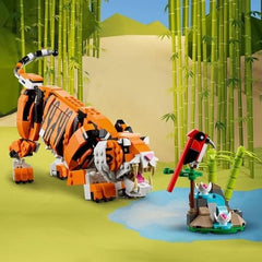 LEGO 31129 Creator Majestic Tiger, Panda vagy Fish 3 az 1-ben állatfigura készlet játék gyerekeknek fiúknak és lányoknak Állatépítő játék építőkészletek Besuche den LEGO-Store