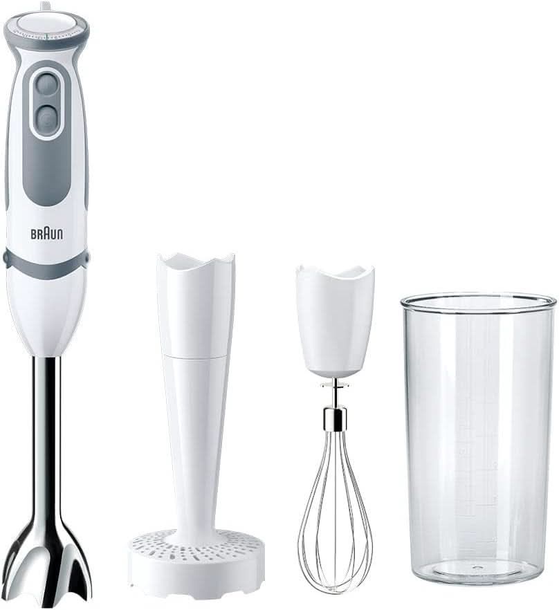 Braun Stabmixer MQ 5200WH - Multiquick 5 Vario Pürierstab Mit Edelstahl Mixfuß, 1000 Watt, Inkl. 600 ml Mix- & Messbecher, Weiß/Grau Kitchen Naty Shop 2019-es verzió – Kartoffelstampfer