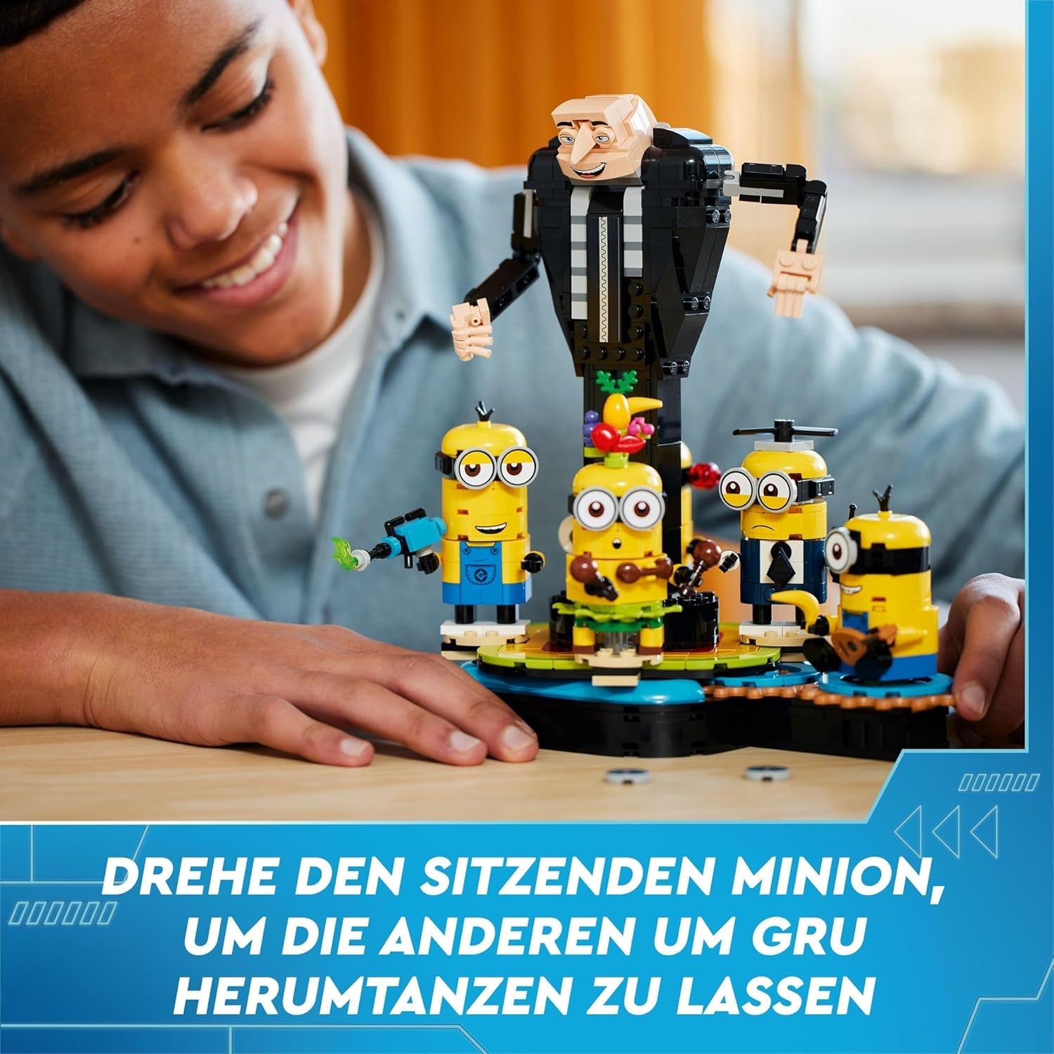 LEGO I - Pur și simplu Incorigibil 4 Gru și Minionii Cărămizi, personaje de film de jucărie dansatoare pentru a construi, juca și expune, cadou pentru băieți și fete 75582 Seturi de constructie Besuche den LEGO-Store