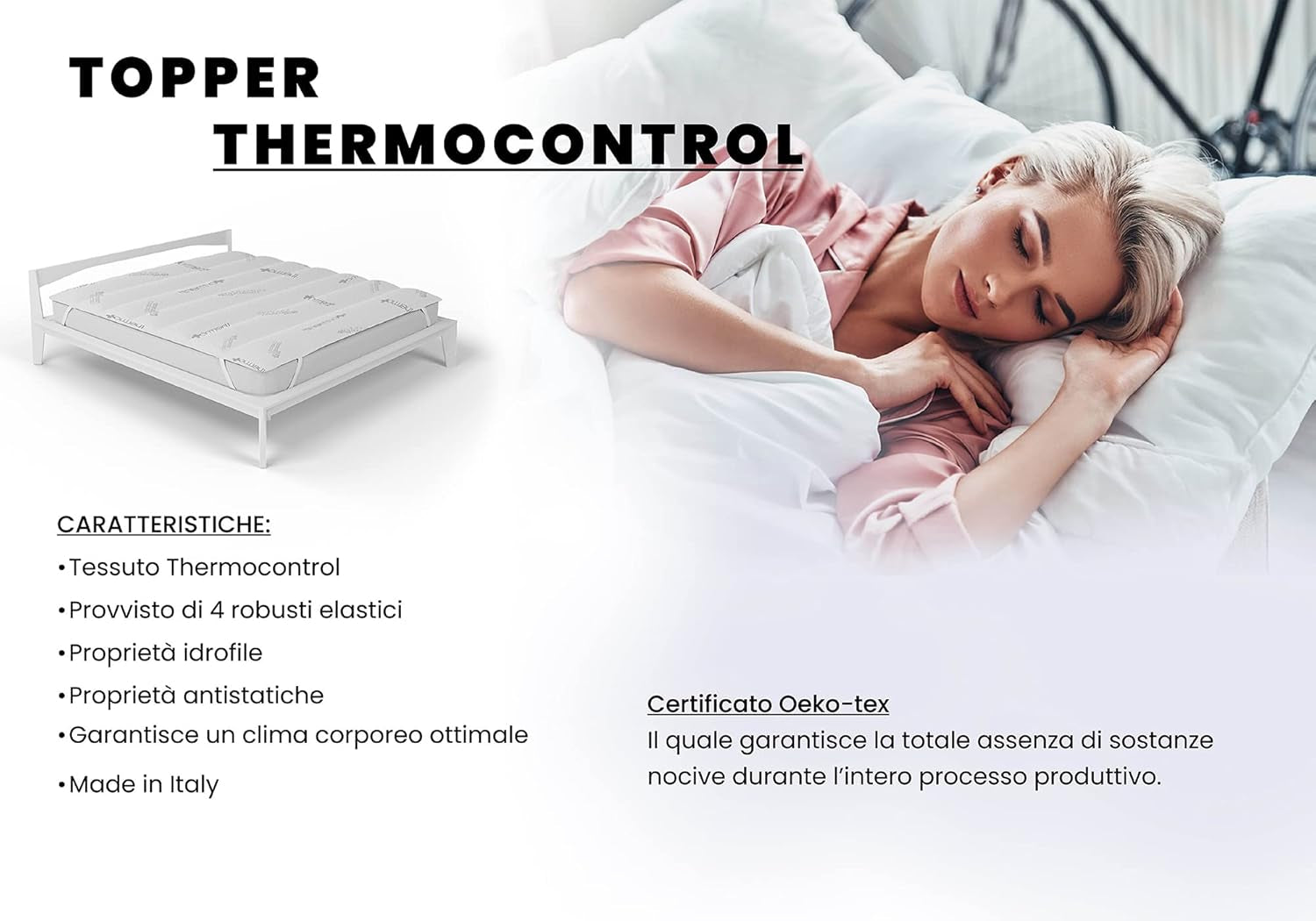 MB Home Italia, Topper, Thermocontrol, Double 160X195 Cm Plapumi si pilote Naty Shop