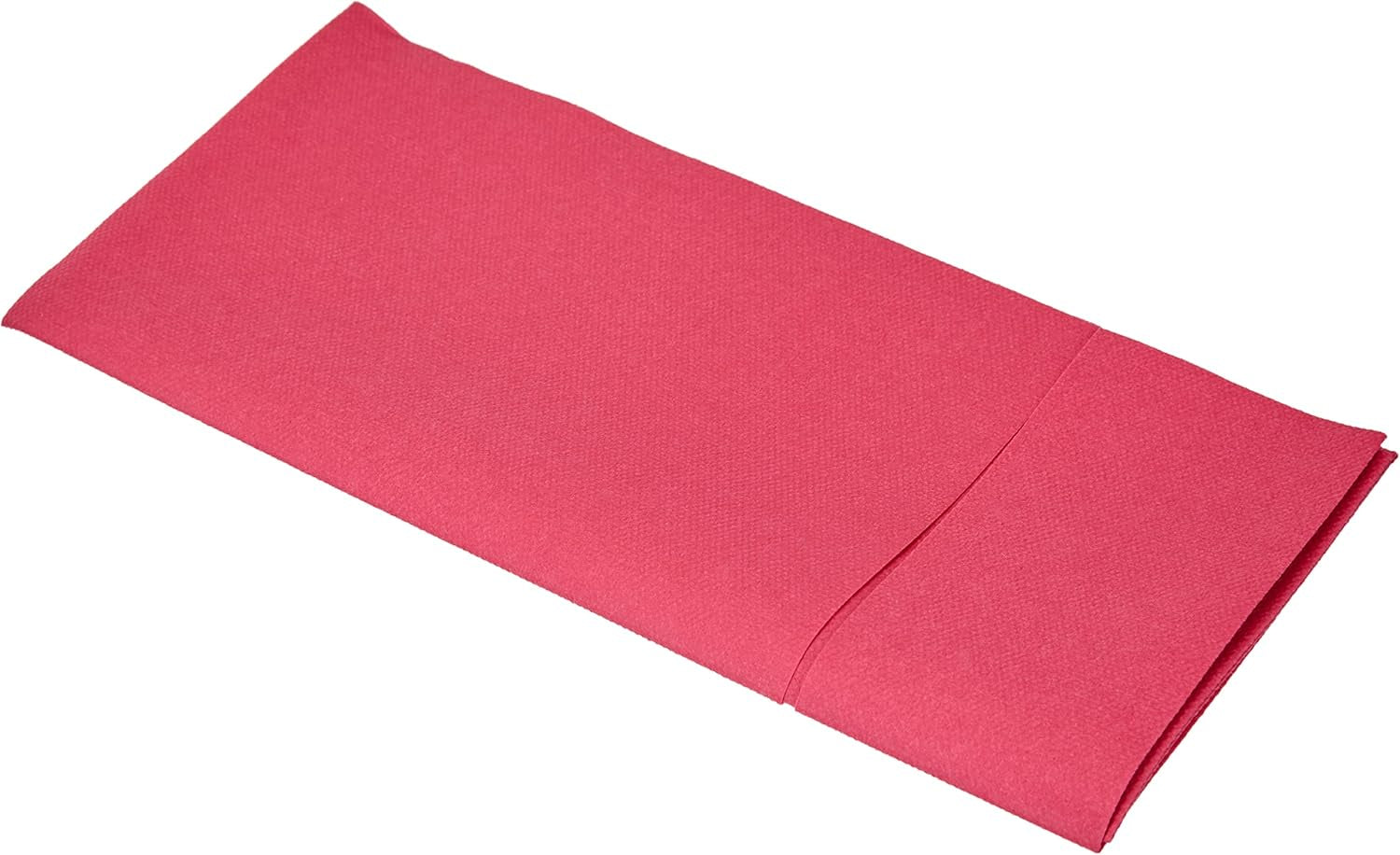 CHIC Airlaid 50 șervețele pentru tacâmuri pungi pentru tacâmuri, asemănătoare țesăturii, șervețel de unică folosință de înaltă calitate, 39X40Cm, model alb de bun venit cald 50 bucăți (pachet de 1)