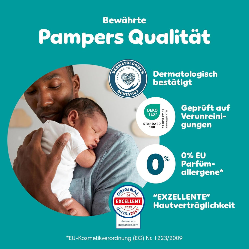 Pampers Baby-Dry Puppy Patrol Edition pelenkák, 4-es méretű, 222-es pelenkák, 9 kg-14 kg, akár 100%-os szivárgásvédelem és egész éjszakai kényelem