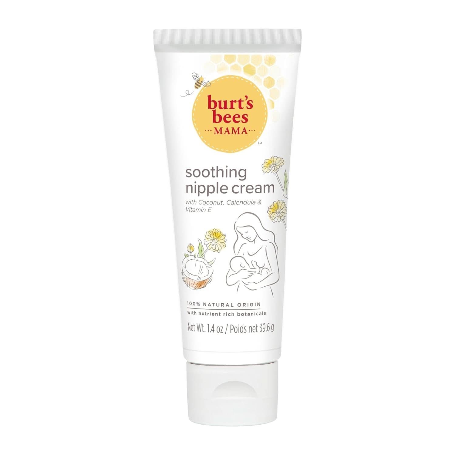 Burt'S Bees® Mama nyugtató mellbimbókrém kókuszdióval, körömvirággal és E-vitaminnal, 100%-ban természetes, 1,4 uncia Kiegészítők Étel és szoptatás Baby Naty Shop