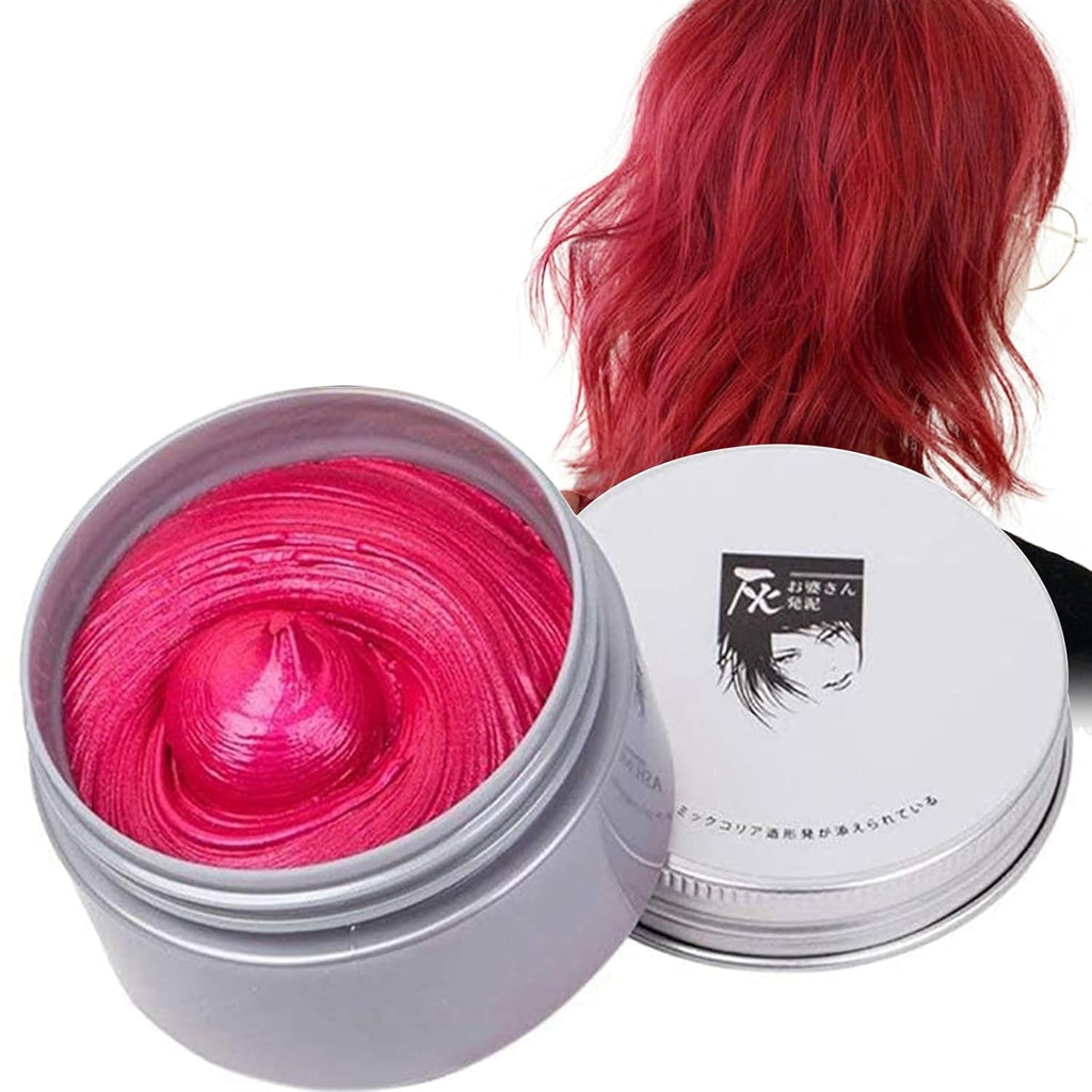 Vopsea de păr temporară Vopsea de păr nepermanentă Vopsea de păr DIY Ceară noroi Lavabilă Crema de vopsit păr colorat pentru petrecere Cosplay Halloween (alb) Vopsea pentru par Naty Shop Roșu