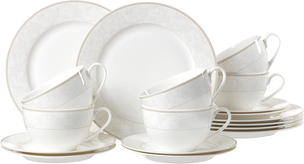 Ritzenhoff & Breker Kaffeeservice Isabella, 18-Teilig, Fine-China-Porzellangeschirr, Weiß Mit Ornamenten, 37 X 26 X 25 Cm Seturi vesela masa Naty Shop Kaffeeservice