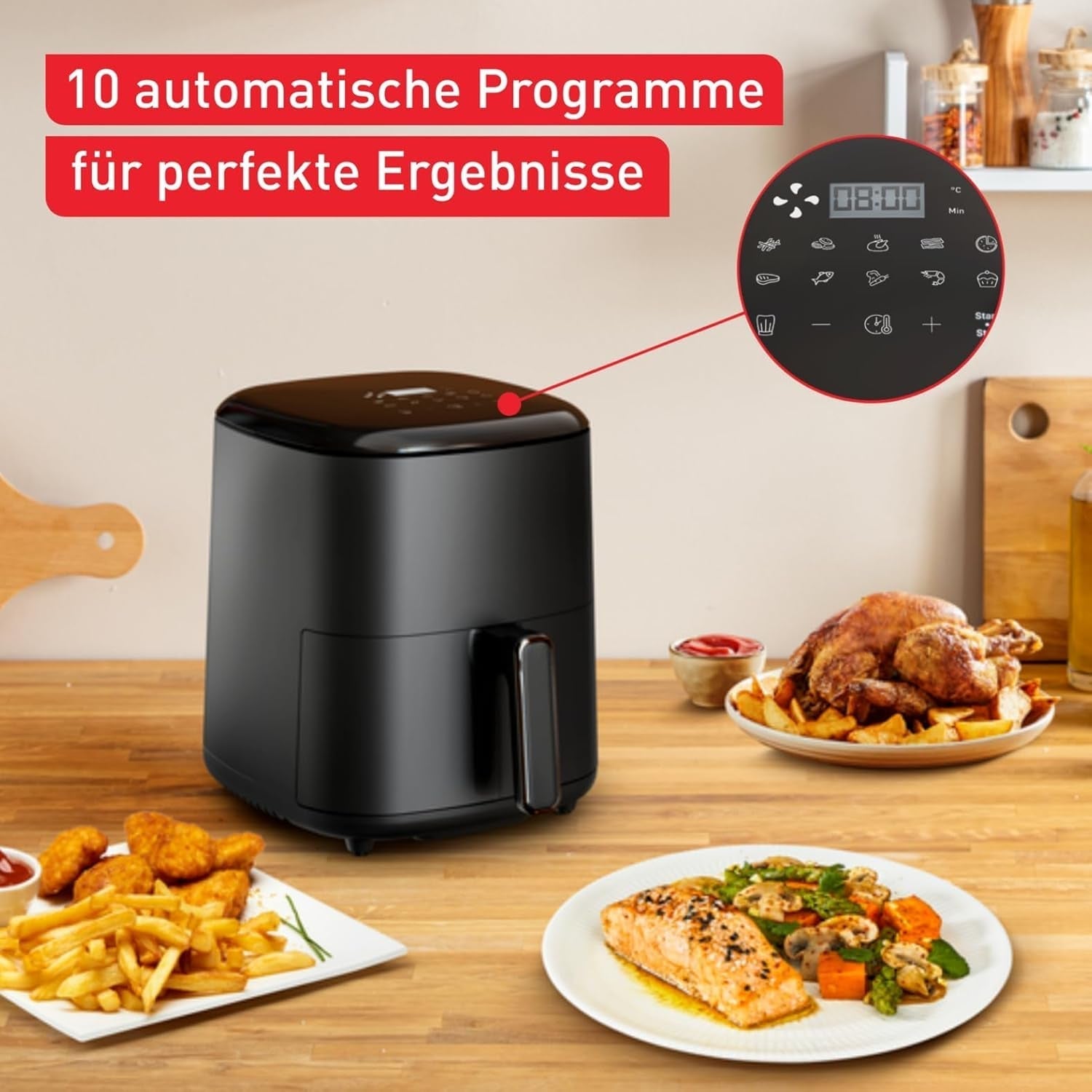 Tefal Easy Fry Max EY2458, 5 liter, forró levegős sütő, 10 automata főzési program, digitális érintőképernyő Készülékek Naty Shop