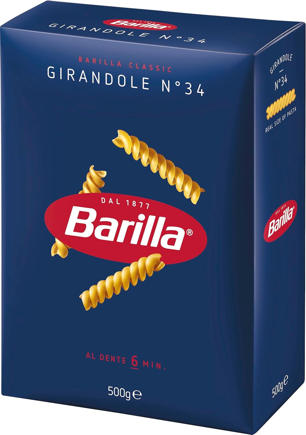 Pasta Barilla Classic Girandole sz. 34, kiváló minőségű durumbúzából készült, mindig al dente (1 x 500g)