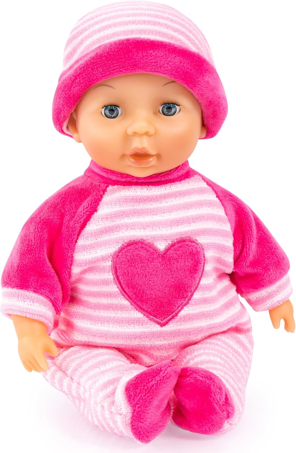 Bayer Design 92802AS Primul Meu Bebeluș 28cm, Păpușă Bebeluș, Păpușă cu Corp Moale și Ochi Dormitori, Foarte La îndemână, Ținută Drăguță, Roz