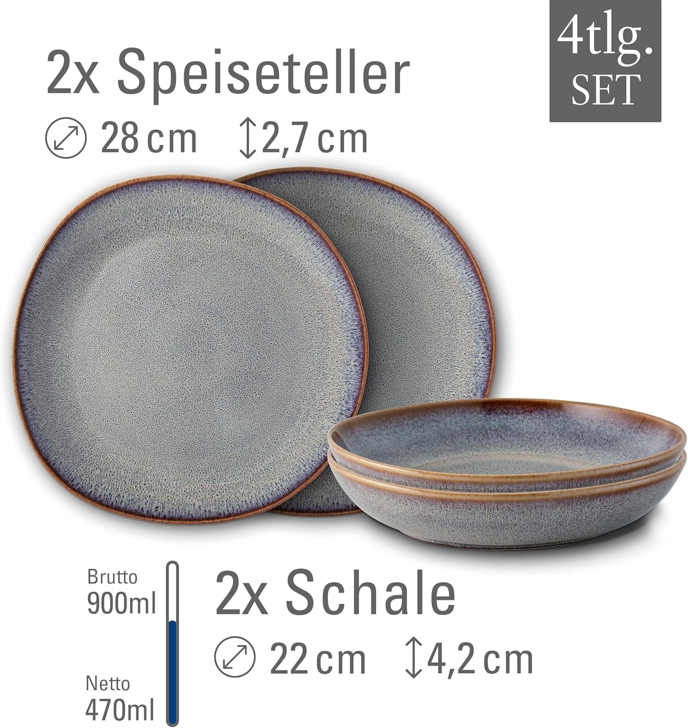 Like. de Villeroy & Boch Lave Beige set de cină 4 piese Seturi vesela masa Naty Shop