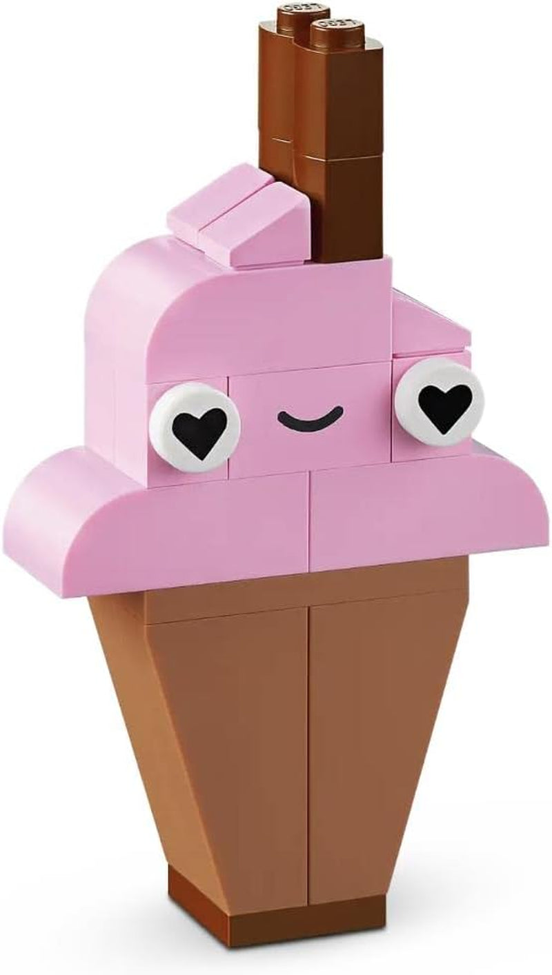 LEGO 11028 klasszikus pasztell kreatív építőkészlet tégladoboz, építőjáték 5 év feletti lányoknak és fiúknak modellekkel; fagylalt, dinoszaurusz, macska és egyebek Építőkészletek Besuche den LEGO-Store