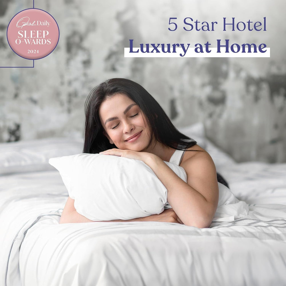 Fluffco Down Alternative Pillow Standard Pillow For Sleeping Queen Pillow Bed Pillow Side Sleeper Pillow Cooling Pillow Hotel Pillow Neck Pillow Travel Pillow (Standard Firm) Perne standard Naty Shop