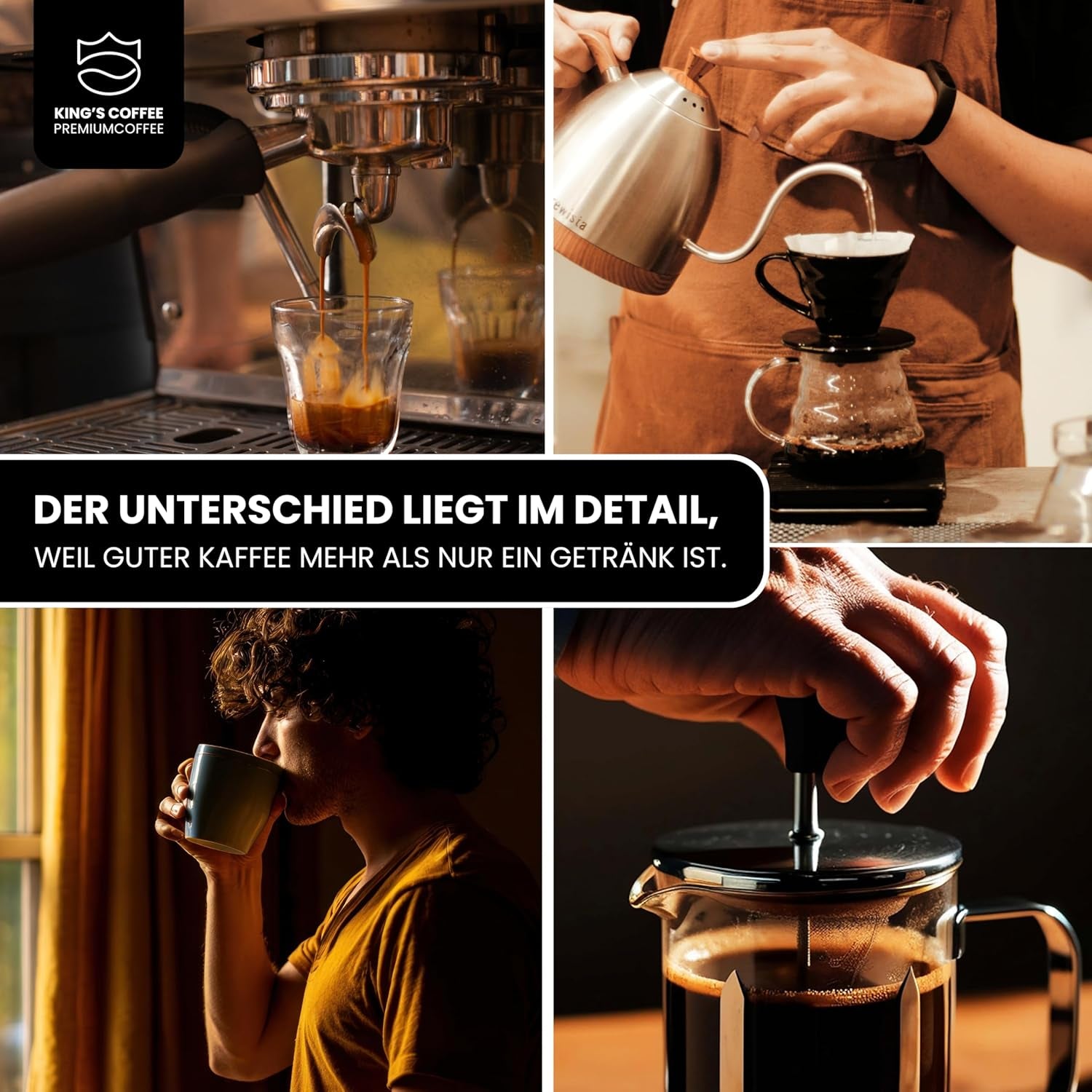 KING'S COFFEE - PRĂJIRE SPECIALĂ - 1 kg Boabe Espresso Premium Barista - Cafea cu Aciditate Scăzută - Prăjire în Loturi Mici din Italia - Cel mai fin amestec Arabica-Robusta pentru aparate complet automate și portafiltru