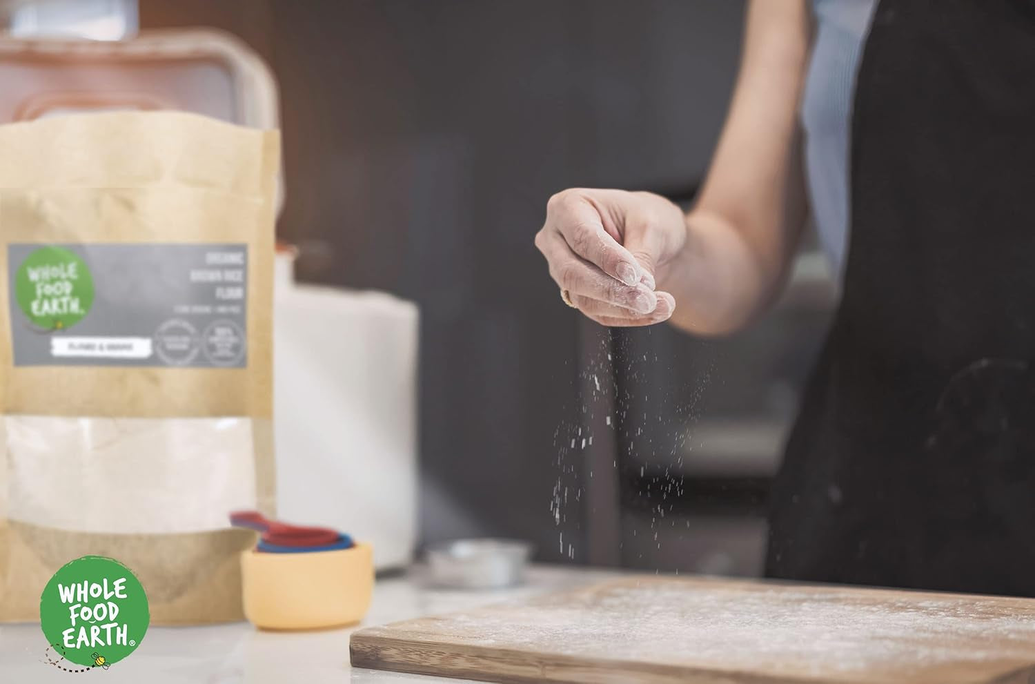 Wholefood Earth Organic barna rizsliszt – 3 kg | Kőföld | Nem GMO | Tanúsított bio