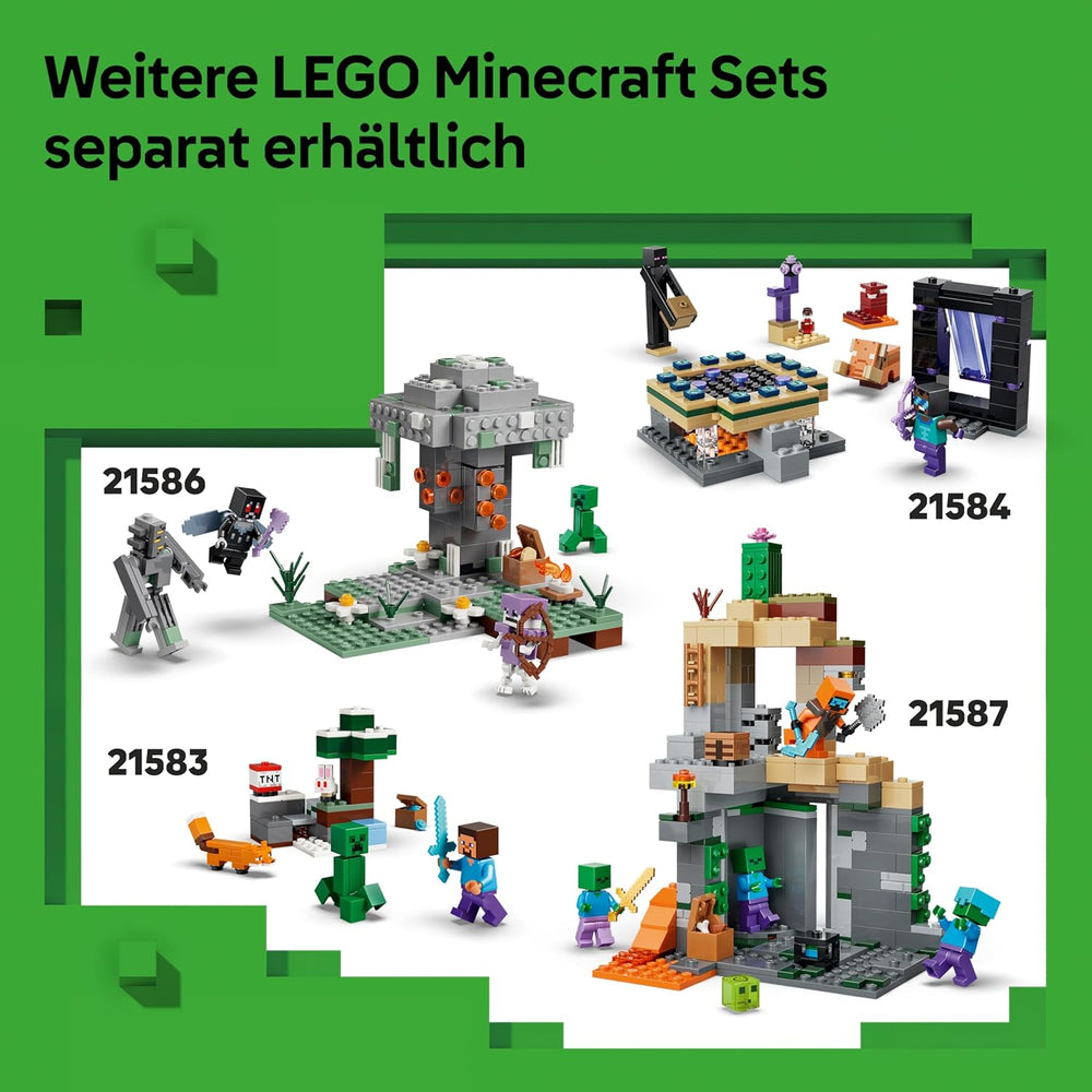 LEGO Minecraft Hühnerfarm - Spielzeug zum Bauen mit Hühner Fan Minifigur, Baby Zombie és Fuchs Figuren - Set mit Minecraft Figur - Gamer Geschenk für Jungen und Mädchen ab 7 Jahren - 21585