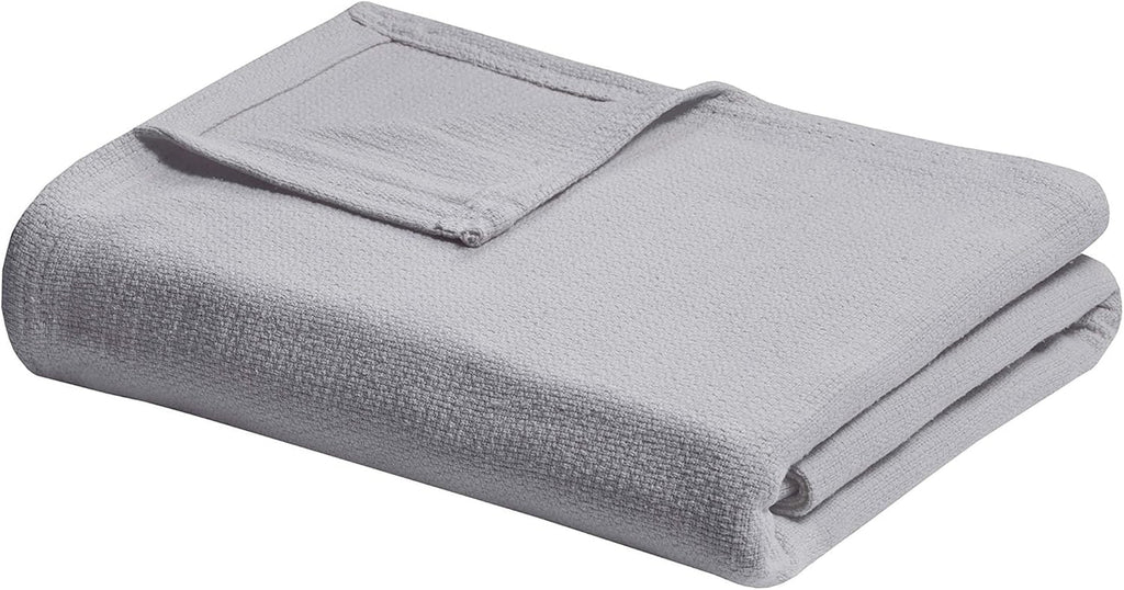 Madison Park Freshspun Wicker Pătură de bumbac Twin Grey Paturi si Cuverturi Madison Park Gri Full/Queen