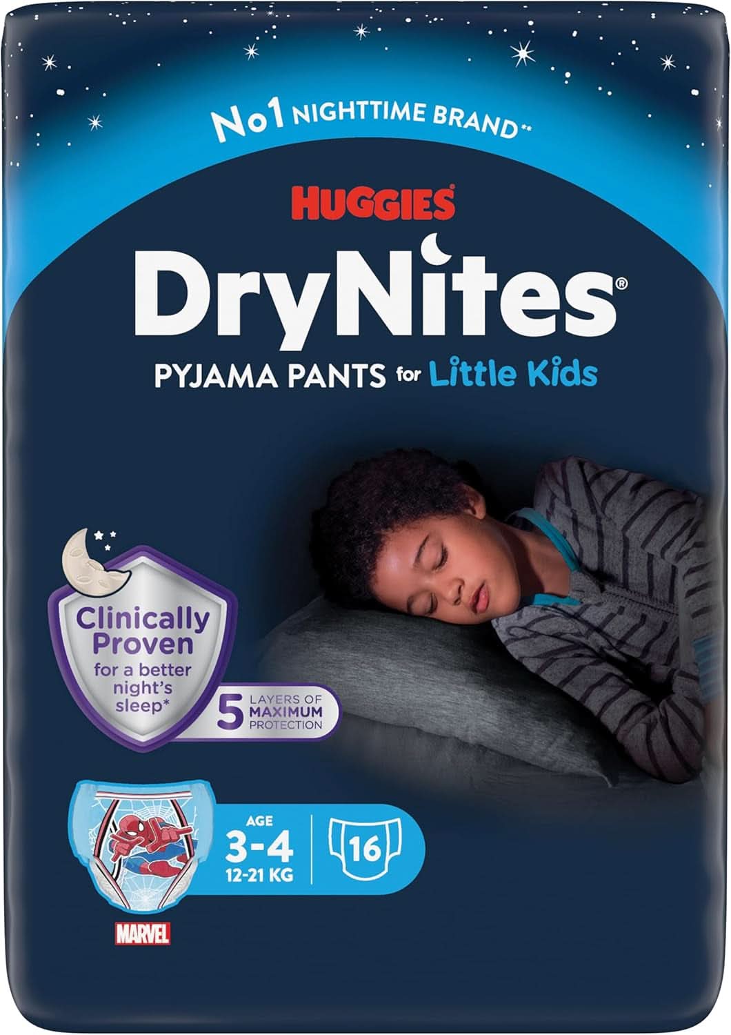 Scutece de noapte Huggies Drynites, pentru baieti de la 13 la cca 17 ani (48-60 kg), 33 bucati (3X11), pachet lunar jumbo Mama si Copilul Naty Shop