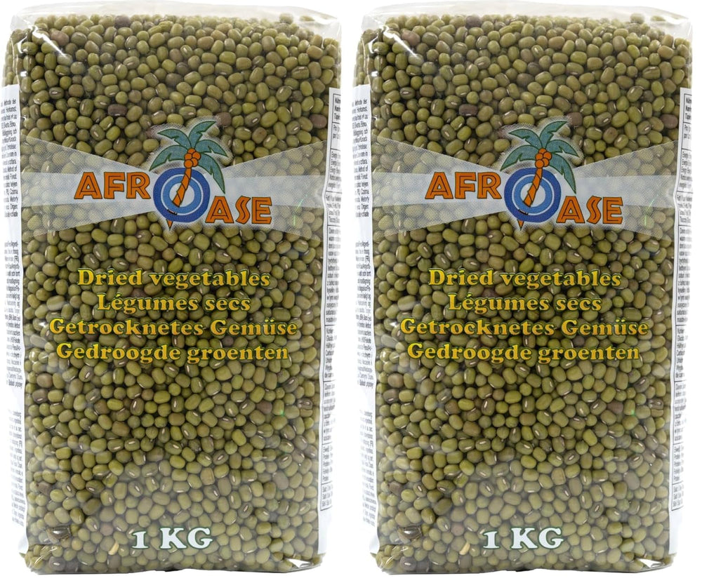 AFROASE - Fasole verde mung - 1 x 1 kg (Pachet de 2)