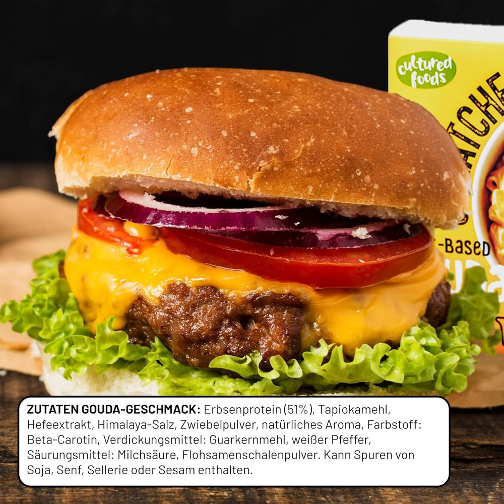 Kultúrált élelmiszerek veganer Käse Käseersatz Laktosefrei Glutenfrei 2-szer Gouda Und Cheddar CHEATCHEEZ