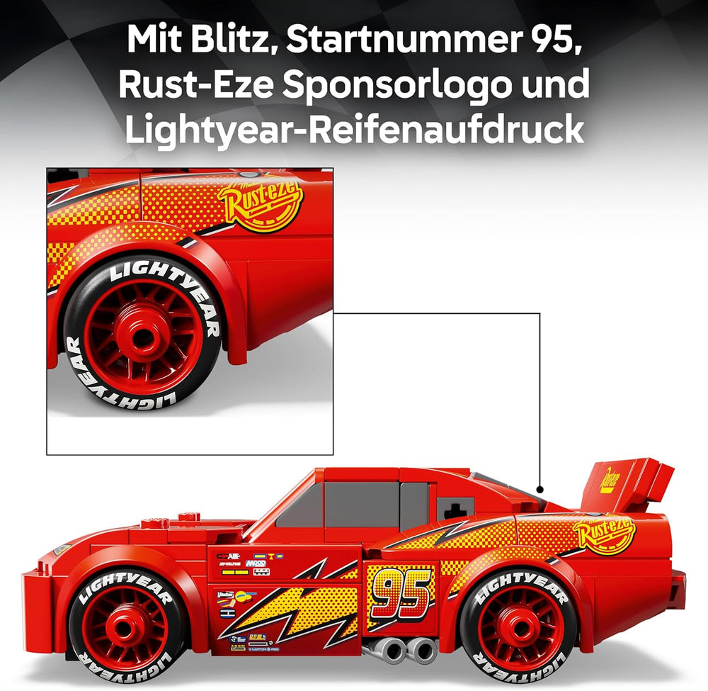 LEGO Speed ​​​​Champions | Lightning McQueen – Spielzeug zu Cars von Disney Pixar – DIY Deko für Kinderzimmer – Auto Spielset – Kreatives Geschenk für Mädchen, Jungen und Autofans ab 9 Jahren – 77255