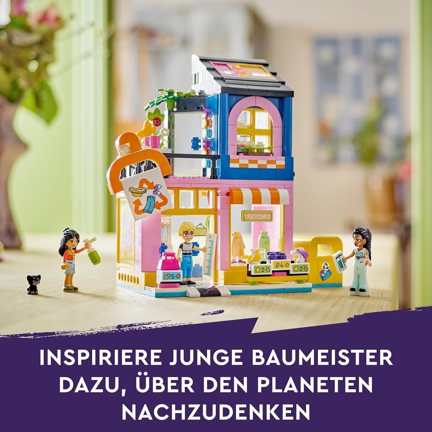 LEGO Friends Vintage divatbolt építőkészlet gyerekeknek játékbolttal, figurákkal és macskával, társadalmi-érzelmi fejlődést segítő példakép, ajándék 6 éves lányoknak és fiúknak 42614 építőkészlet Besuche den LEGO-Store