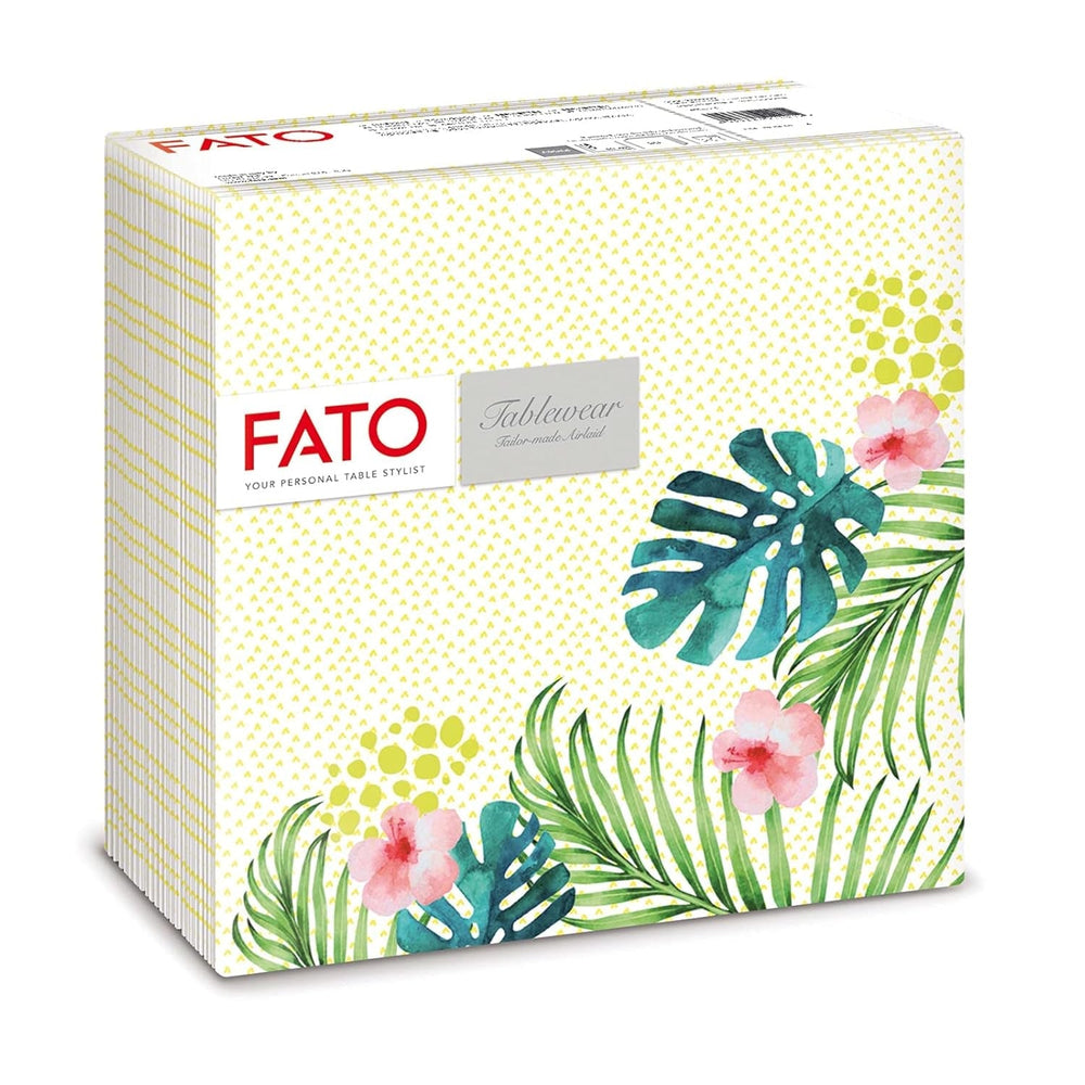 Fato - Șervețele din hârtie uscată, airlaid, efect textil, pachet cu 50 de șervețele, format 40X40 pliate în 4, Tropicana Decor