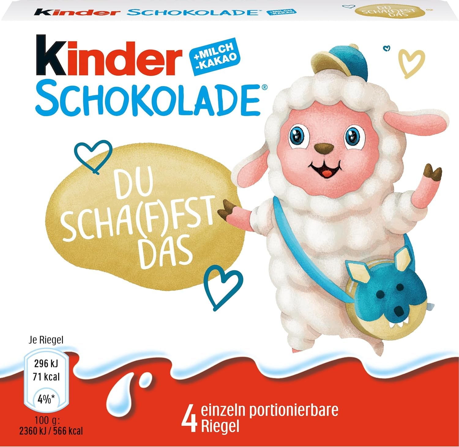 Kinder csokoládé (20 x 50 g) - Valentin-napi ajándék neki és neki, farsangi és mardi gras édességek - töltött tejcsokoládé - ​​20 csomag, 4 db külön szelet
