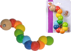 Eichhorn 100003440 Jucărie de prins omidă din lemn, jucărie din lemn, motiv: hoț, lungime: 18,5 cm, jucărie pentru abilități motorii, jucărie pentru copii potrivită de la 1 an (pachet de 2) Jucarii Bebe Naty Shop