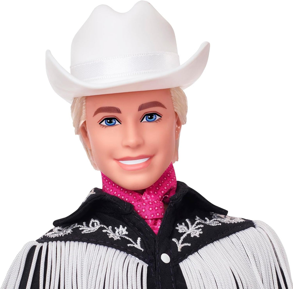 BARBIE the MOVIE Ken – Gyűjthető baba Western ruhában, vintage ing, cowboy sapka, fehér csizma a filmből 3 éves kortól, HRF30 Naty Shop babák