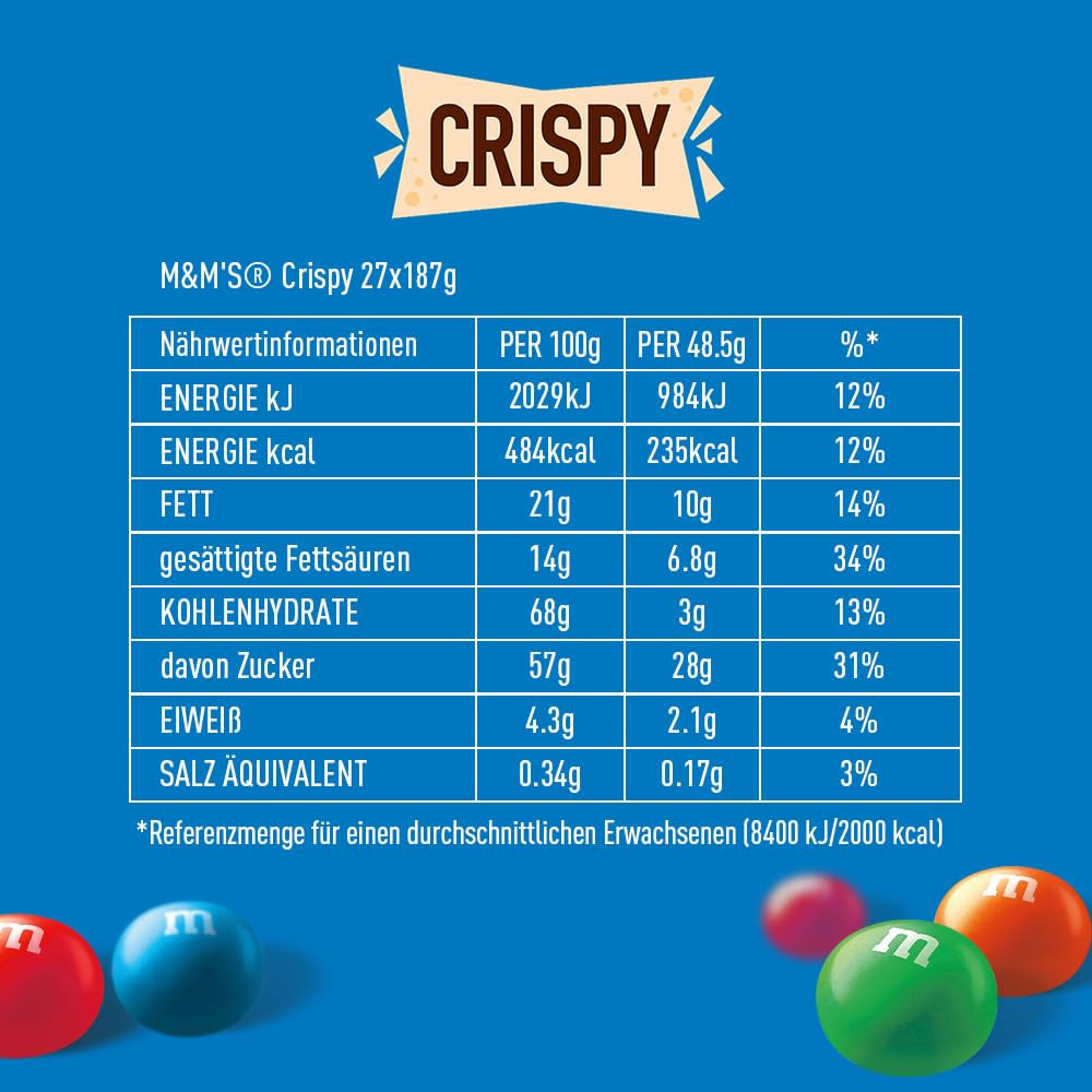 M&M'S Ropogós, csokoládé chips ropogós maggal Naty Shop csokoládé cukorka
